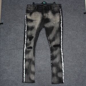 Cult of Individuality Mens Distressed Black Wash Denim Jeans Size 40x32 Rare